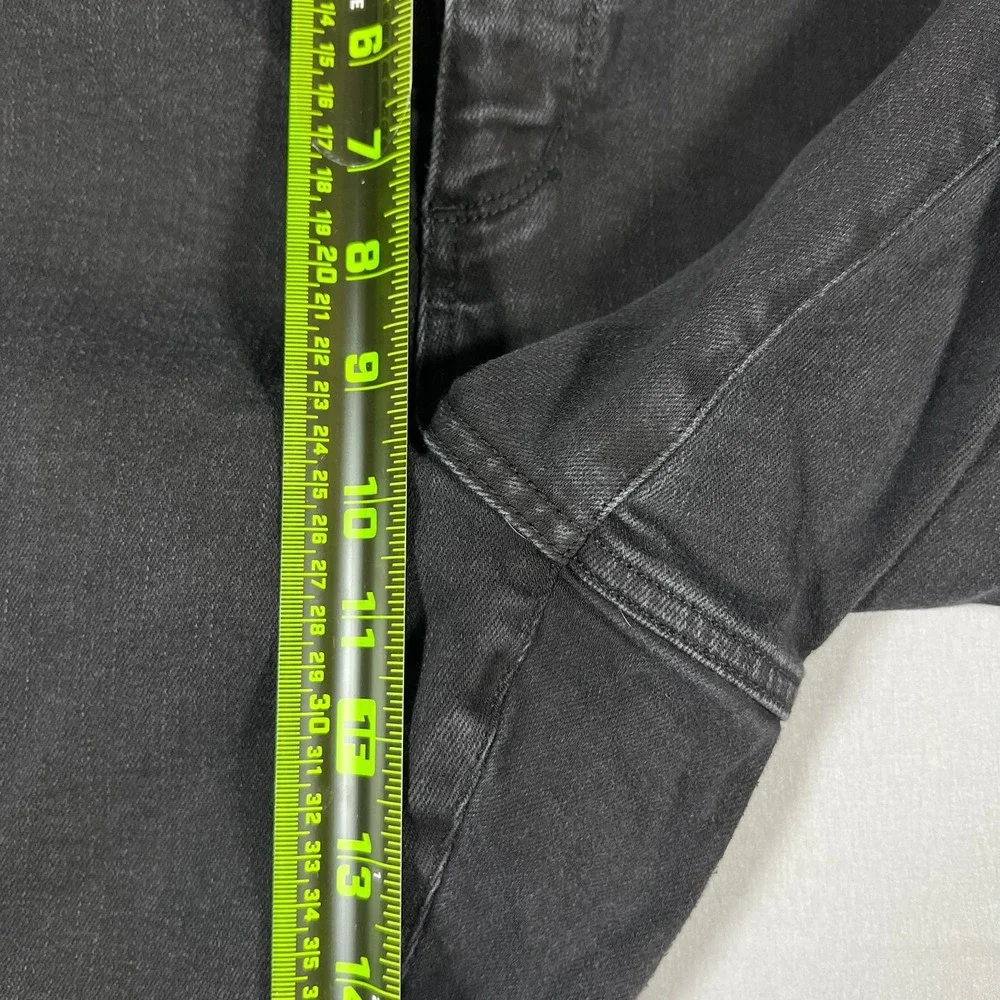 St John's Bay Jeans Womens 24W Black Denim Cotton Stretch High Rise Straight Leg